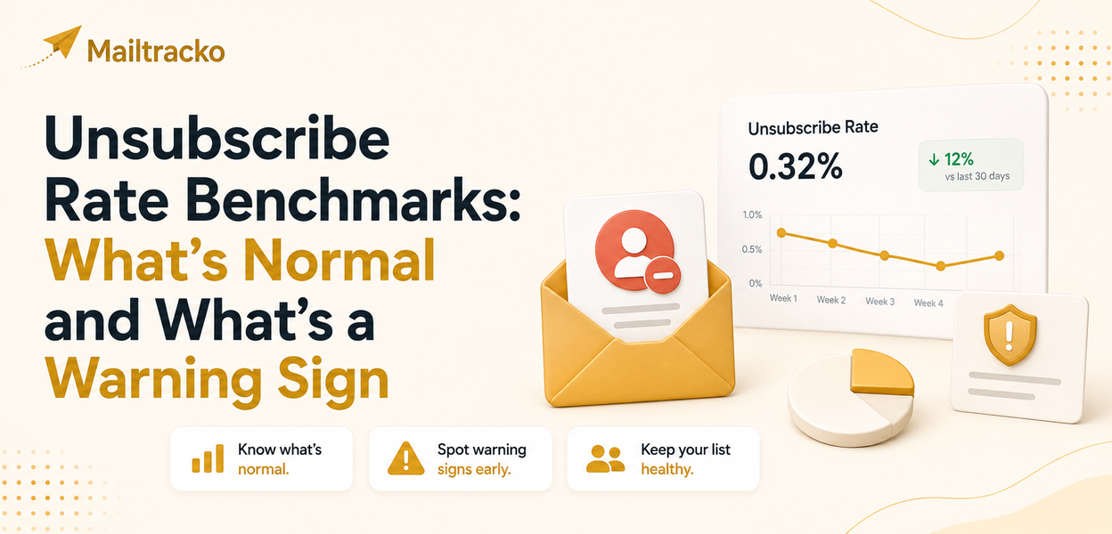 Chart showing email unsubscribe rate benchmarks