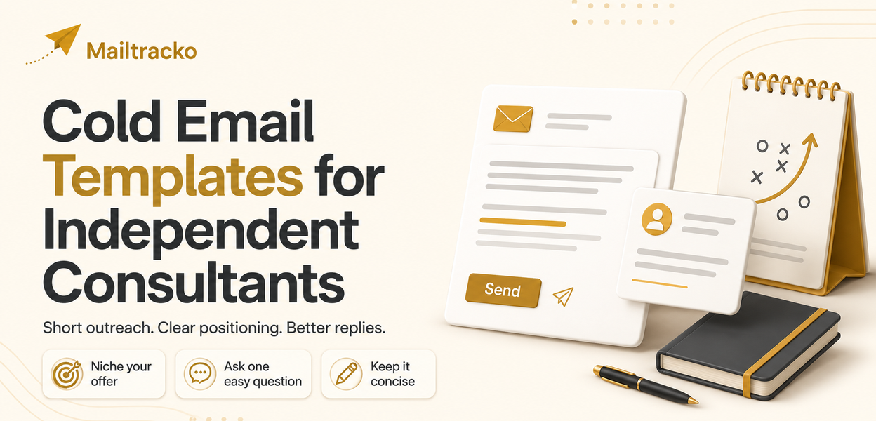 Independent consultant writing outreach emails