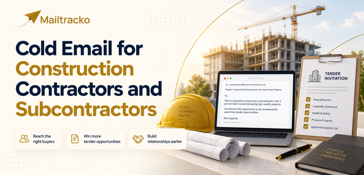 Construction contractor emailing potential clients