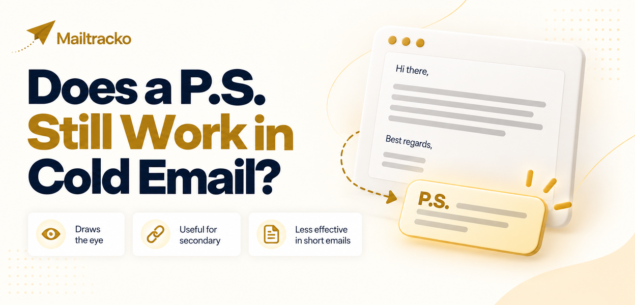 Cold email ending with a postscript