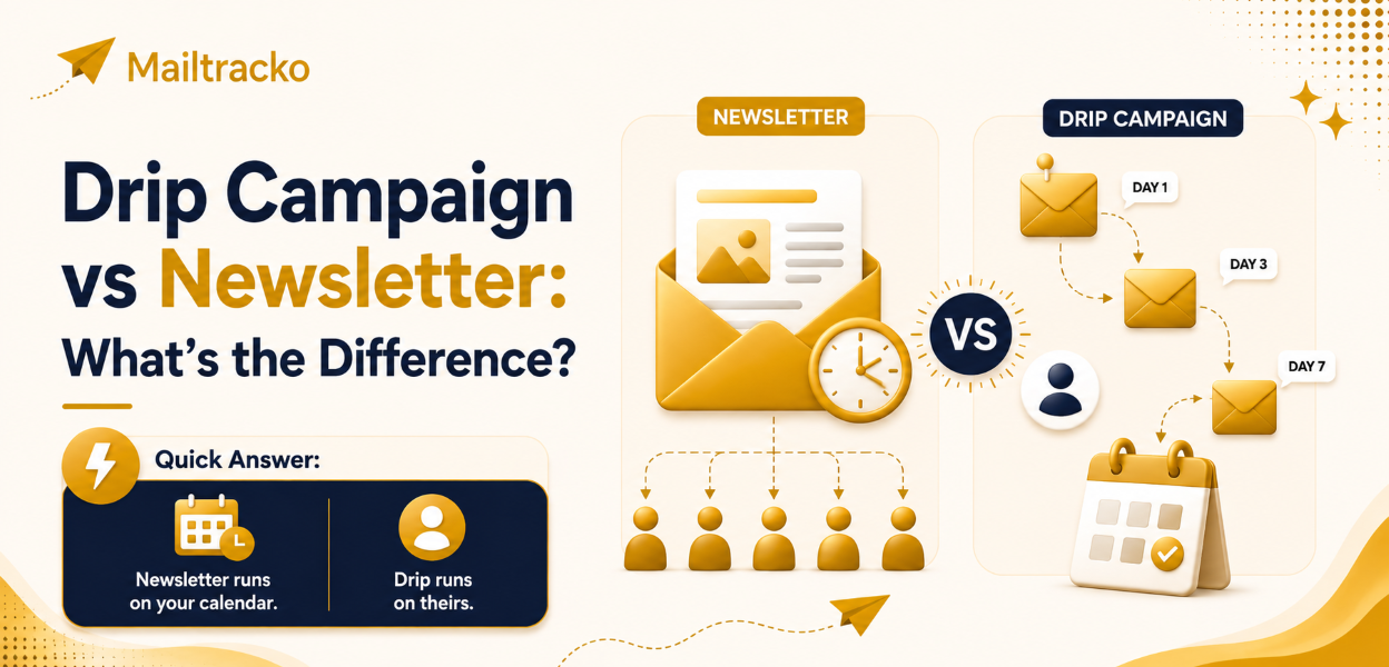 Comparison of drip sequence and newsletter schedules