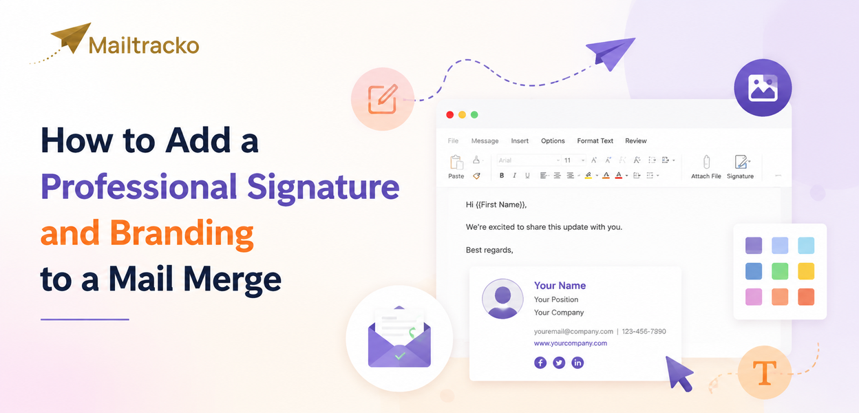 Professional email signature layout example