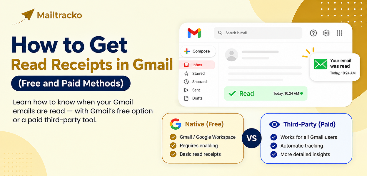 How to get read receipts in Gmail free and paid methods