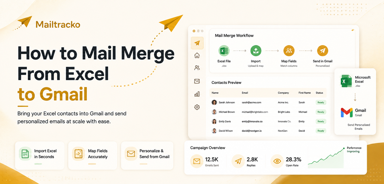 How to mail merge from Excel to Gmail step by step