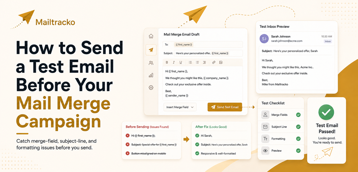 How to send a test email before a mail merge campaign