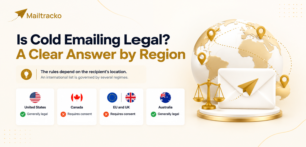 World map showing email regulation regions