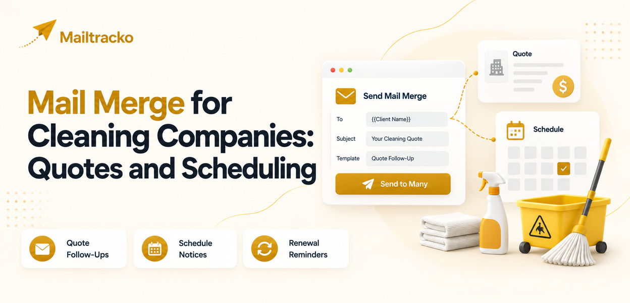 Cleaning company sending client scheduling emails