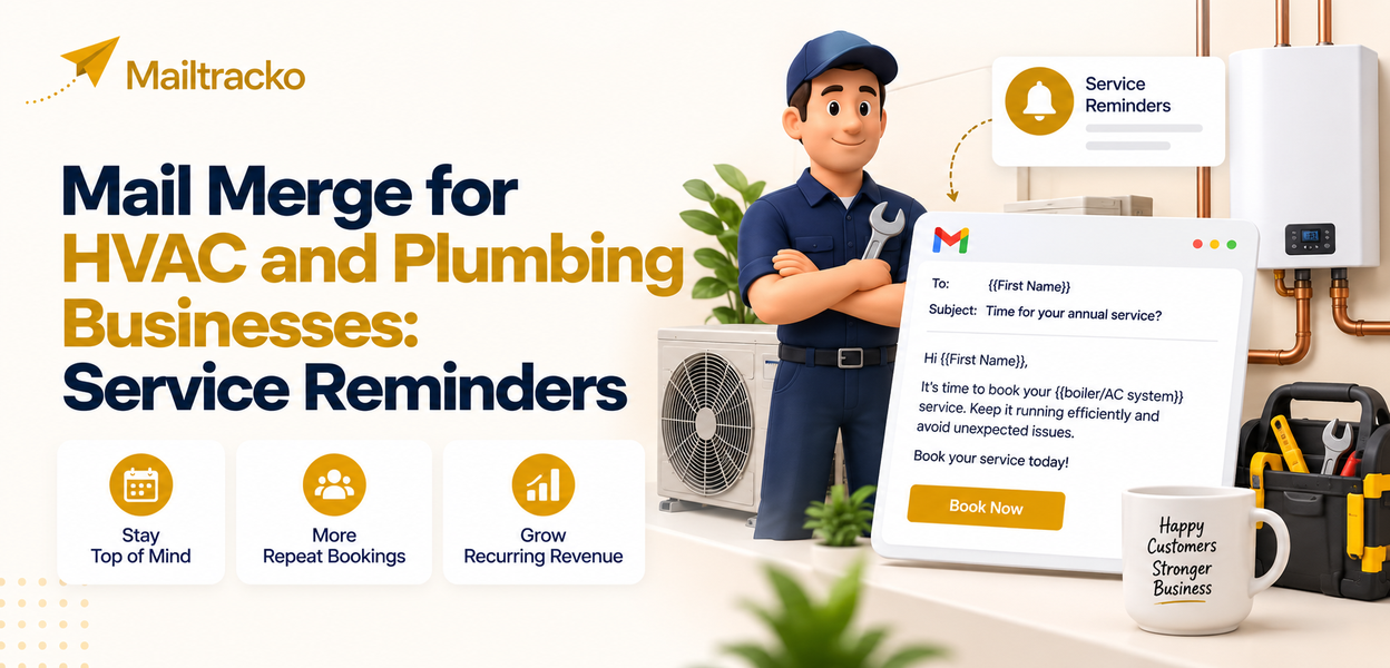 HVAC business sending service reminder emails