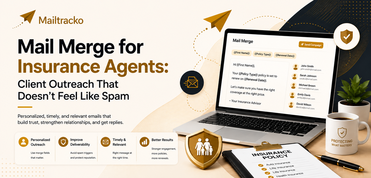 Insurance agent sending personalized client emails