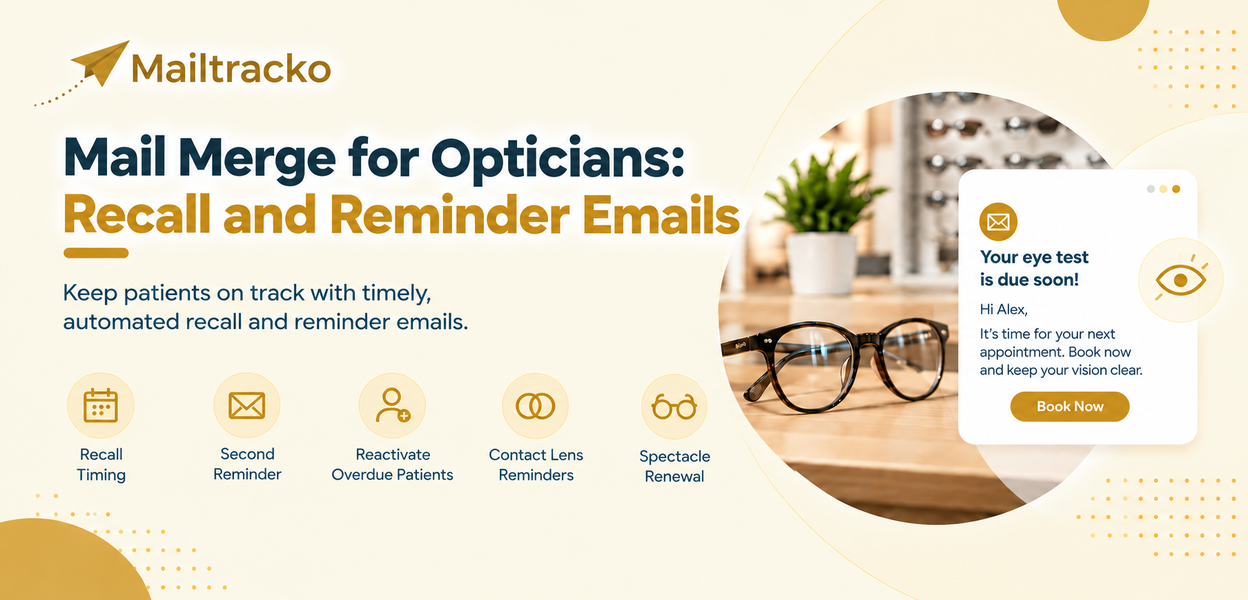 Optical practice sending patient recall reminders