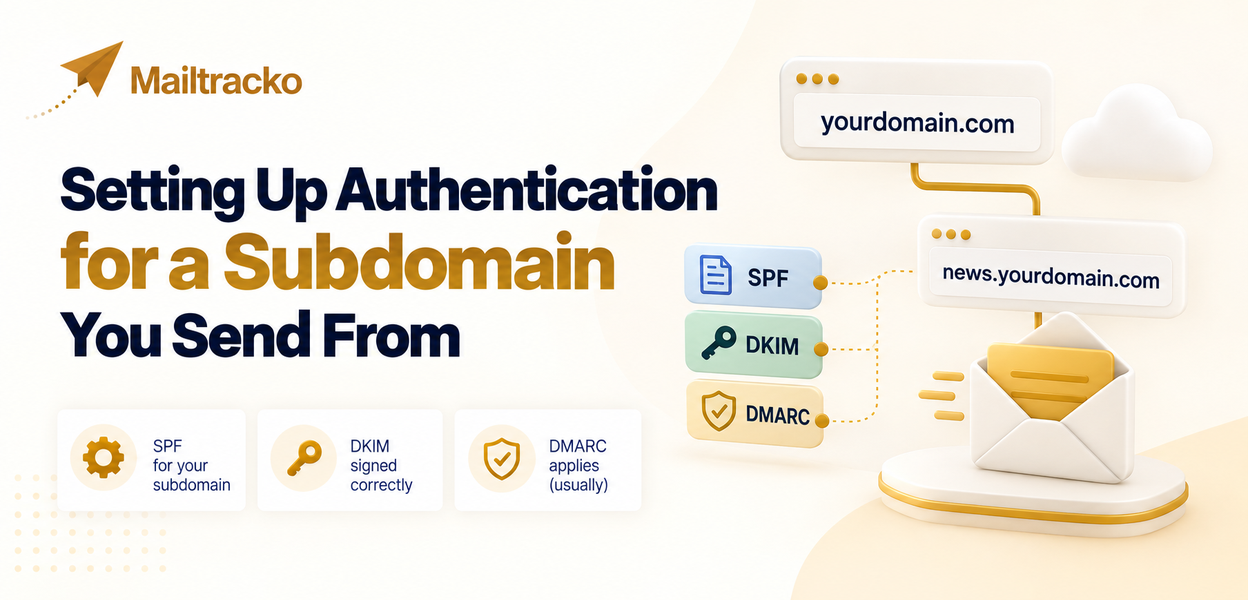 Configuring authentication records for a subdomain