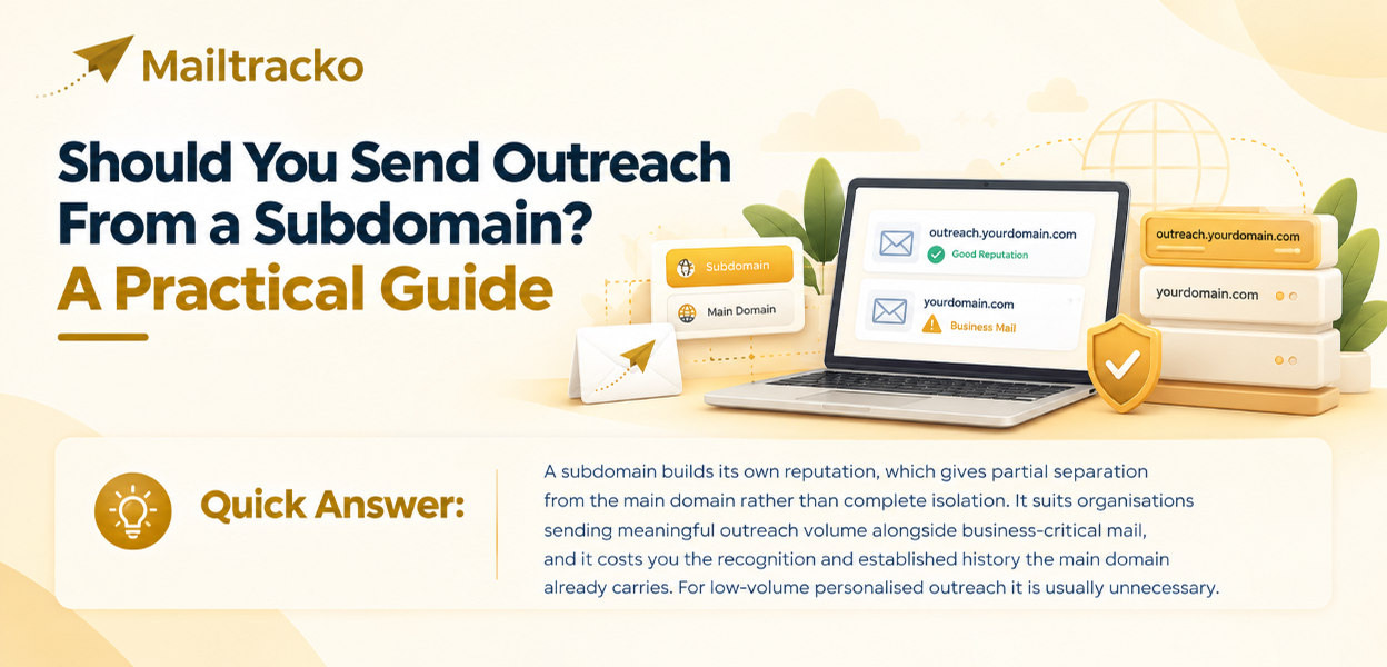 Choosing between a main domain and a subdomain for sending