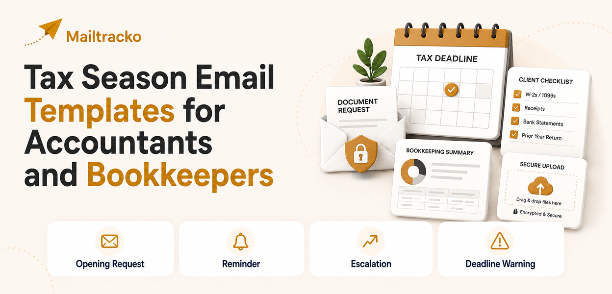 Accountant sending client emails during tax season