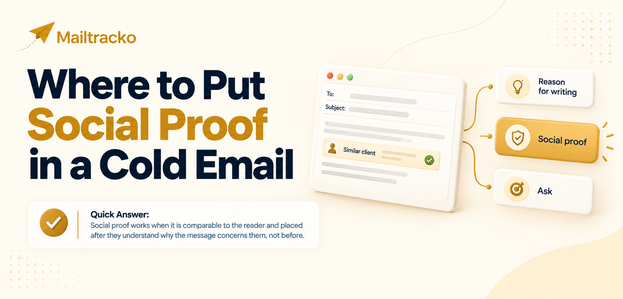 Social proof placed within an outreach message
