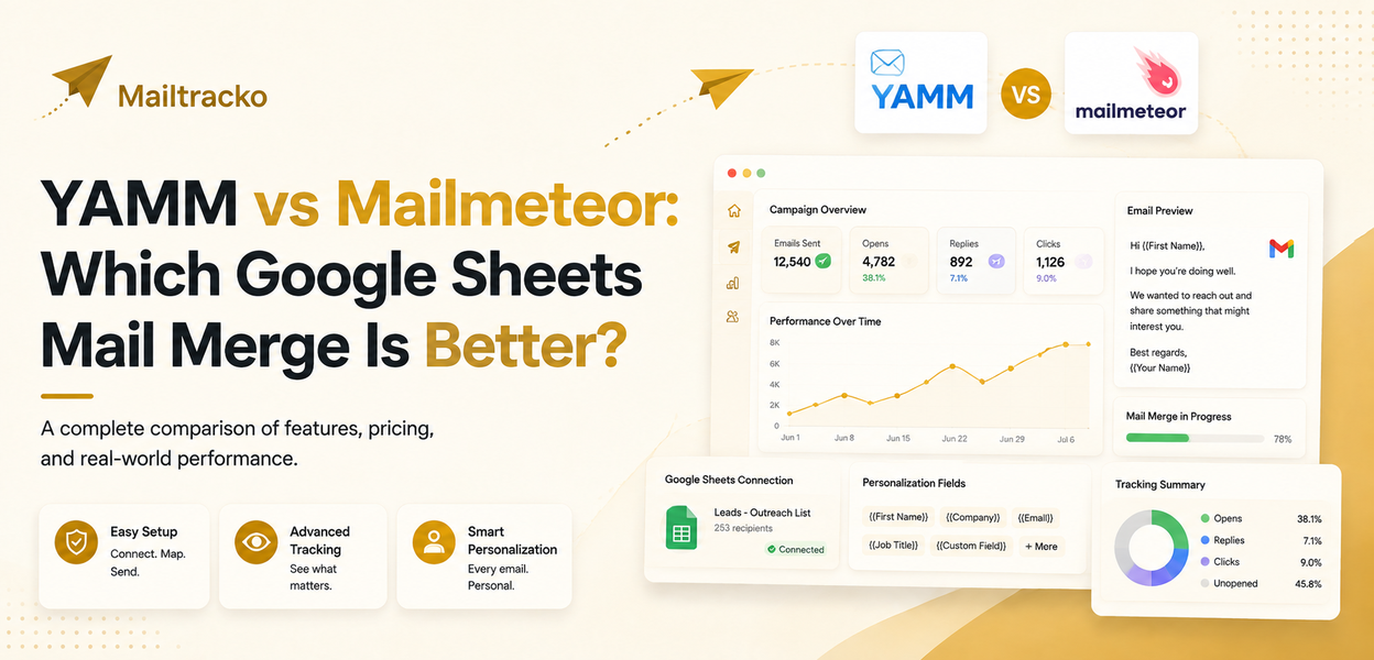 YAMM vs Mailmeteor Google Sheets mail merge comparison